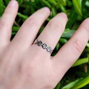 New Dainty Silver Flower Ring Band & Toe Ring